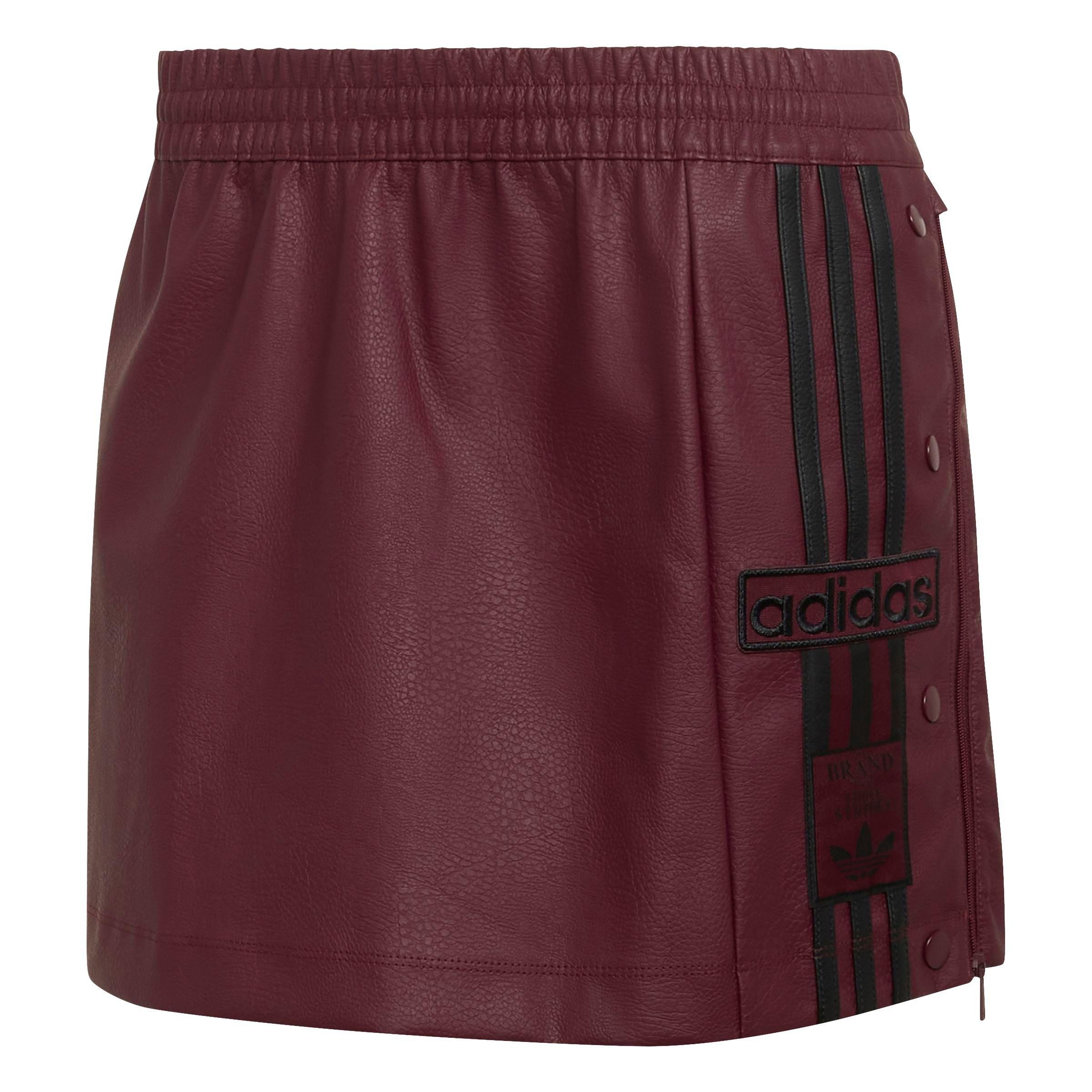 adidas Women's Pleather Skirt - Maroon - MAROON